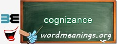 WordMeaning blackboard for cognizance